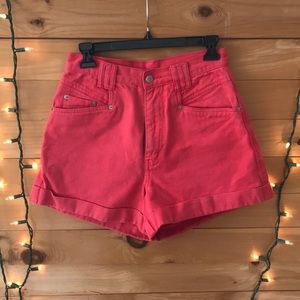 Sassy high waisted salmon pink shorts